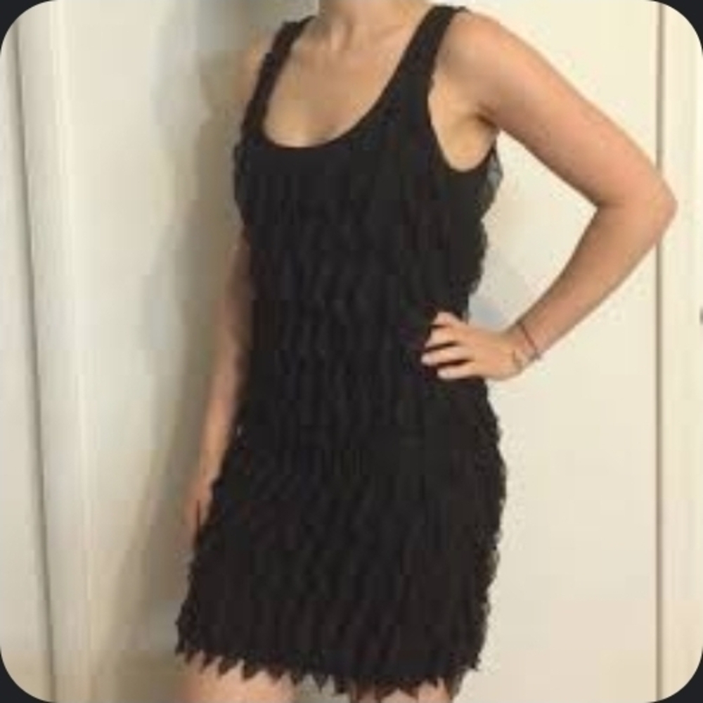 Zara Black Ruffled Mini Dress - Picture 13 of 14